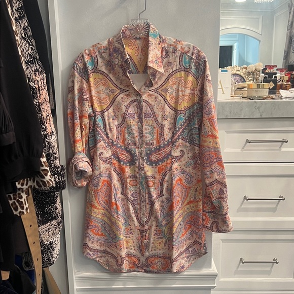 Etro Tops - Etro Multicolor Paisley Button Down Shirt